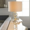 thumbnail image 4 of Surya Evans 1-Light Modern Fabric & Metal Table Lamp with Shade in Cream/Gold, 4 of 5