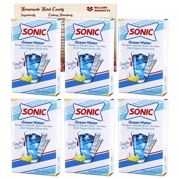 Sonic Ocean Water Singles to Go Drink Mix 6 Boxes 36 Flavor Packets