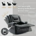 thumbnail image 3 of 3-Seater Home Theater Recliner Sofa, Manual Recliner Sofa with LED Light Strip & Built-in Cup Holders, Movie Theater Sofa for Living Room, 3 of 27
