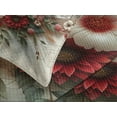 thumbnail image 4 of Ambesonne Flowers Quilted Bedspread Set 3 Pcs, Tender Floral Marble Print, Queen Size, Pale Ruby and Laurel Green, 4 of 5