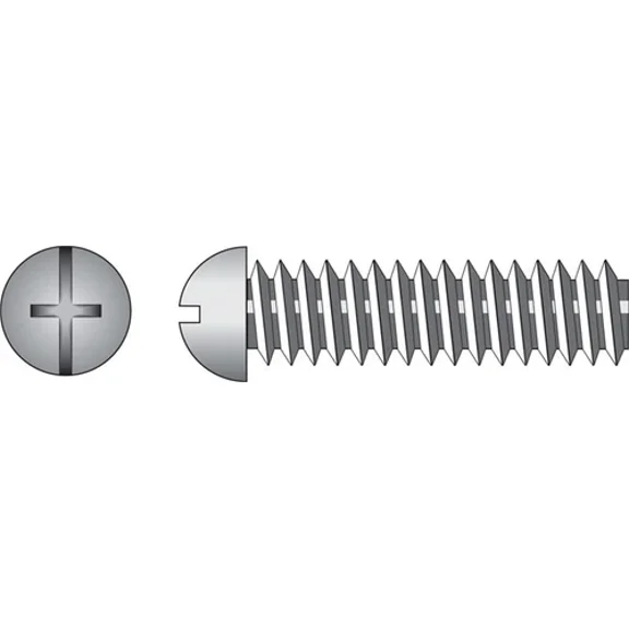 Hillman 90383 Phillips/Slotted Round Head Machine Screw 1/4 In.-20 X 1/2 In.