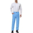 thumbnail image 2 of Lars Amadeus Men's Formal Flat Front Straight Fit Solid Prom Dress Pants, 2 of 6