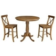 thumbnail image 6 of 36" Solid Wood Round Top Pedestal Table - 34.9"H - Pecan, 6 of 12