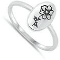 thumbnail image 4 of Vintage Oxidized Flower Ring .925 Sterling Silver Band Jewelry Female Male Unisex Size 10, 4 of 4