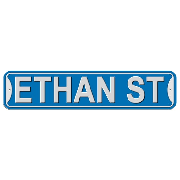 Ethan Street - Blue - Plastic Wall Sign