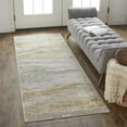 thumbnail image 2 of Feizy Aura Modern Abstract, Gold/Gray/Ivory, 2'10" x 7'10" Runner Easy Care Stain Resistant Fade Resistant Industrial Gradient & Ombre Floor Rug for Living room Bedroom, 2 of 7