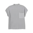 thumbnail image 1 of Débardeur Sans Manches pour Femmes Col Montant Tricoté Gris Clair P, 1 of 6