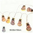 thumbnail image 3 of LED Christmas String Lights with Iron Santa Snowman Figures, Indoor Outdoor Decorative Lights for Tree and Party, Festive Ambiance Lighting(B), 3 of 7