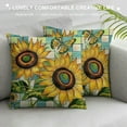 thumbnail image 3 of FUMJ Spring Summer Sunflower Decorative Throw Pillow Cover , Floral Flower Buffalo Plaid Check Farmhouse Outdoor Home Decor, Autumn Seasonal Couch Cushion Case, 3 of 5