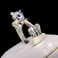 thumbnail image 5 of Fluffy Grumpy Cat Wrap Ring for Women Silver Plated Ginger Lyne Collection, 5 of 5