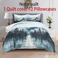 thumbnail image 5 of ZIATUBLES 3-Piece Twin Size Duvet Cover Set, Moonlit Pine Forest Printed Modern Bedding, Breathable Lightweight All-Season Duvet Cover with 2 Pillowcases, Easy Care Dorm Apartment Bed Linens, 5 of 8