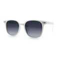 thumbnail image 4 of Womens Breezy Cheerful Thin Plastic Horn Rim Rectangle Sunglasses White - Smoke, 4 of 8