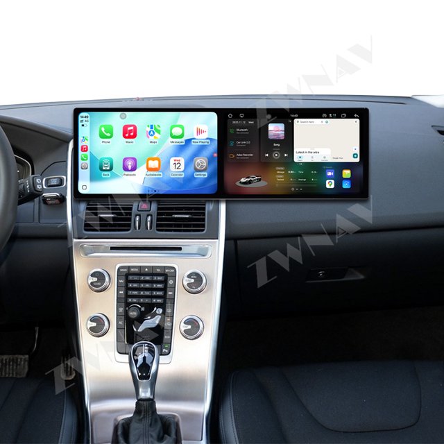 ZWNAV Dual 10.1 inch Screen Car Radio for Volvo XC60 2014-2017 Android 15 Multimedia Player GPS Navigation Auto DSP Stereo Host