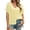 Yellow, variant on Short Sleeved Oversized Women Solid V-neck Casual Loose Knit Sweater Lightweight Button Tops