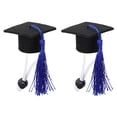 thumbnail image 1 of Pet Graduation Costume Set Blue Felt Cloth 2Set Birthday Party, 1 of 8