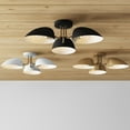 thumbnail image 7 of Nathan James Argo Semi Mount Flush Ceiling Light, 3-Lights Modern Retro Lighting with Black Rounded Shades for Hallway, Dining Room and Bedroom, Vintaged Brass, 7 of 7