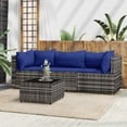 thumbnail image 1 of vidaXL 4 Piece Garden Lounge Set with Cushions Grey Poly Rattan, 1 of 5