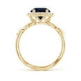 thumbnail image 2 of Angara Natural 2.2 Ct. Blue Sapphire with Diamond Halo Ring in 14K Yellow Gold for Women (Ring Size: 3.5), 2 of 10