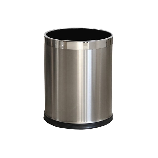 Injueey Cubo de basura de basura de acero inoxidable, contenedor de basura de cocina de gran capacidad de boca ancha de doble capa Suministros de limpieza para el hogar 14L tipo 7