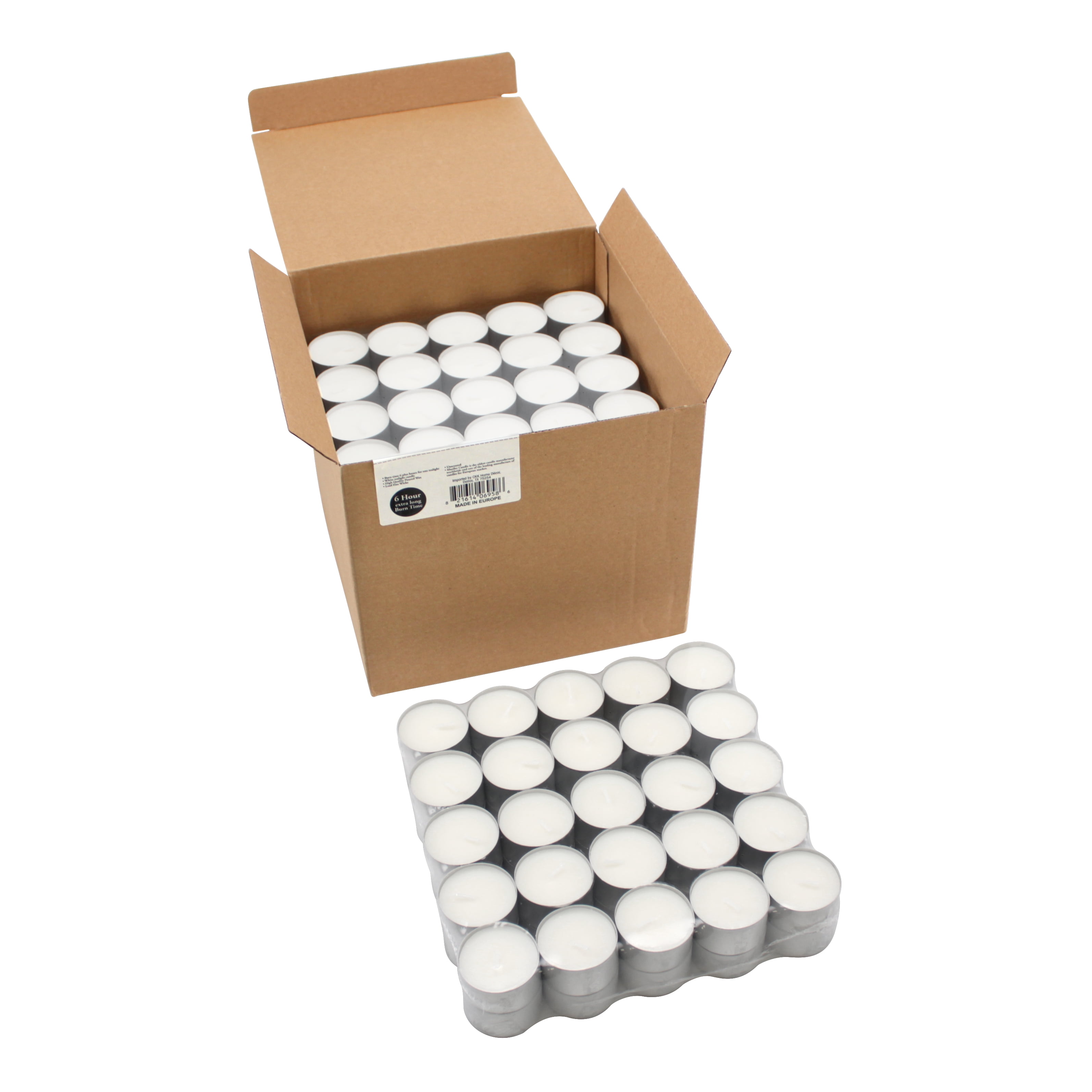 Stonebriar 67 Hour Long Burning Tea light Candles, White, Bulk 200