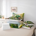 thumbnail image 6 of Feelyou Kawaii Green Parrot Bedding Comforter Set 7 Pieces, Spring Daisy Flower Floral Full Bedding Set, 3D Jungle Bird Reversible Fitted Sheet Flat Sheet, Luxury Bedroom Decor, 6 of 8