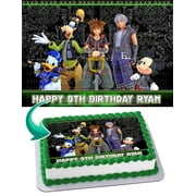 Kingdom Hearts 3 - Edible Cake Topper - 11.7 x 17.5 Inches 1/2 Sheet rectangular