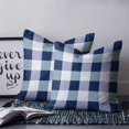 thumbnail image 2 of Navy Blue White Buffalo Check 16x16 Pillow Covers Set of 2, Farmhouse Plaid Modern Geometric Throw Pillow Covers Decorative Couch Cushion Case, Microfiber Square Pillowcases for Bedroom Living Room, 2 of 7
