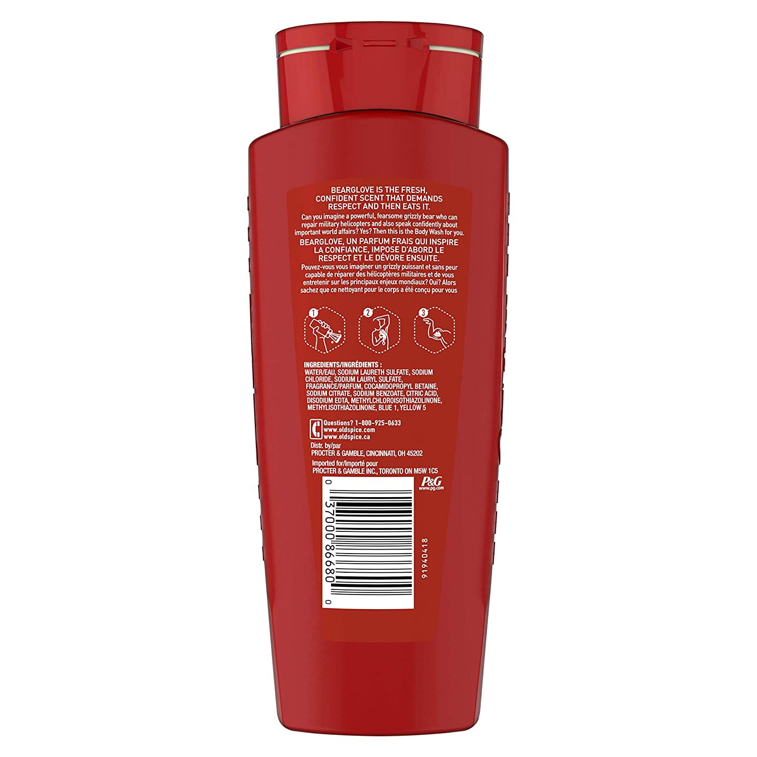 Old Spice Wild Collection Bodywash, Bearglove 16 oz (Pack of 4)