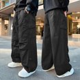 thumbnail image 5 of Gibobby Boys Pants Little Boys Sweatpants Kid Pants Athletic Elastic Waist Soft Lightweight Pants With Pocket Drawstring 2T 3T 4T 5T 6T Big Boys Pants(15-16 Years,Black), 5 of 6