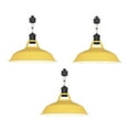 thumbnail image 1 of FSLiving H-Type Track Lighting E26 Base Industrial Adjustable Angle Lamp Yellow Metal Shade with Matte Black Socket Track Light Fixture for Slope Ceiling Gimbal,Bulb and Track Not Included - 3 Lights, 1 of 7