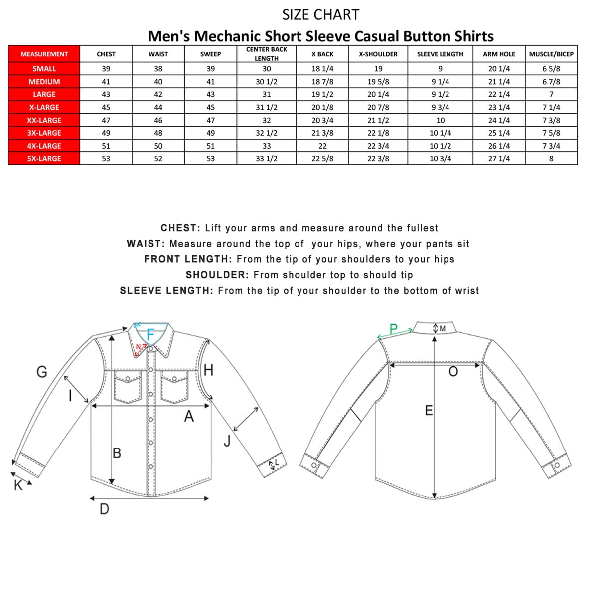 Biker Clothing Co. MDM11676 Men's Black and Orange Button Up Heavy-Duty  Work Shirt for | Classic Mechanic Work Shirt Small