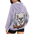 thumbnail image 5 of SCRAWLGOD Koala Women's Zip Up Hoodie Plus Size XS Graphic Sweatshirt for Women Long Sleeve Women Oversized Sweater Lightweight Zip Up Hoodies with Pockets for Vacation, 5 of 7