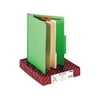 Smead 14002 Top Tab Classification Folders, Two Dividers, Six-Section, Green, 10/Box