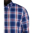 thumbnail image 3 of Easy-Care Large Plaid Sport Shirt Navy Red 4XLT, 3 of 5