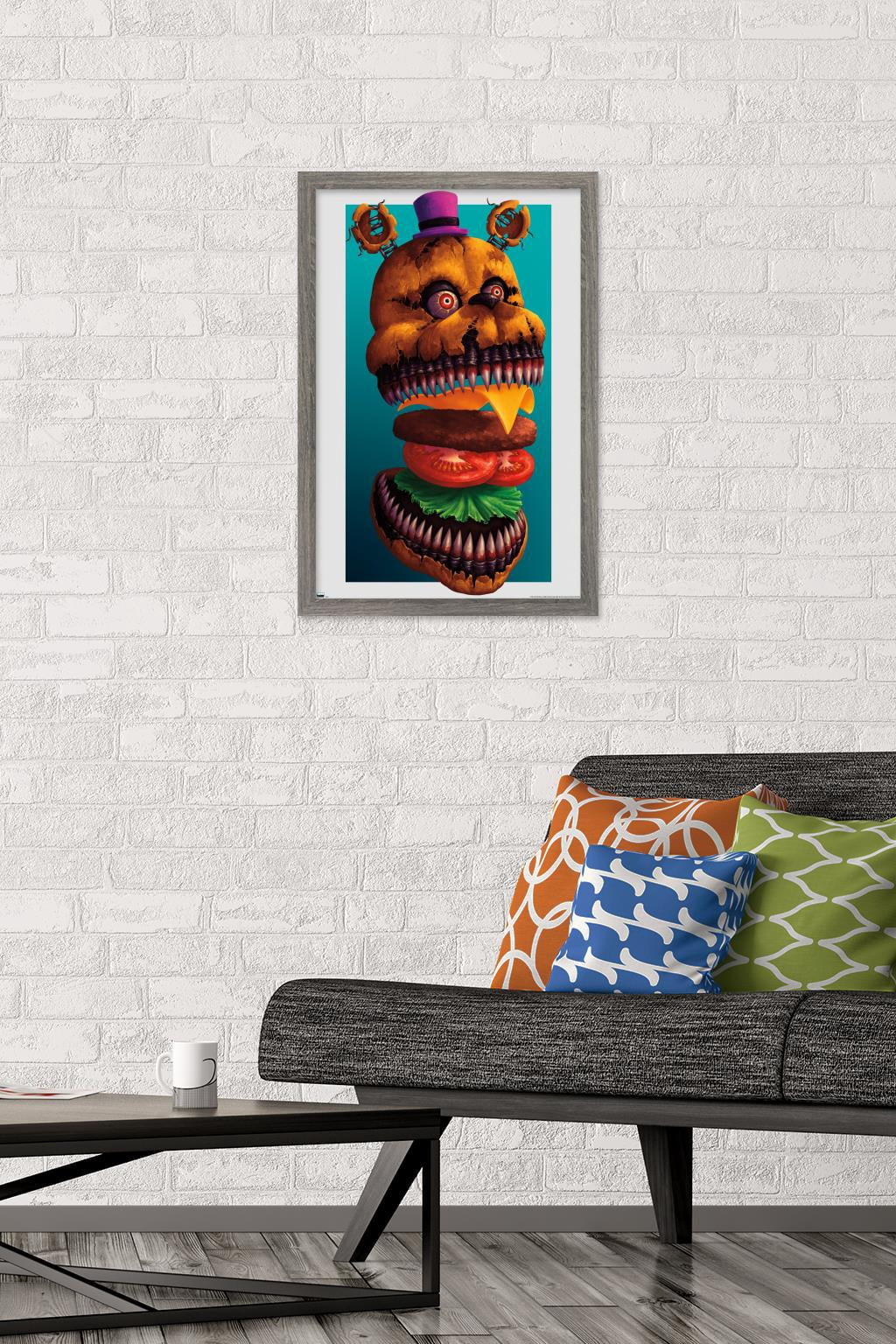 Five Nights at Freddy's - Burgers Wall Poster, 14.725" x 22.375" Framed