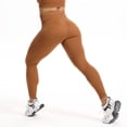 thumbnail image 3 of Leggings de entrenamiento para mujer: color liso, cintura elástica, poliéster, corte ajustado, pantalones deportivos informales de verano para correr/yoga, tallas S-M-L, 3 of 6