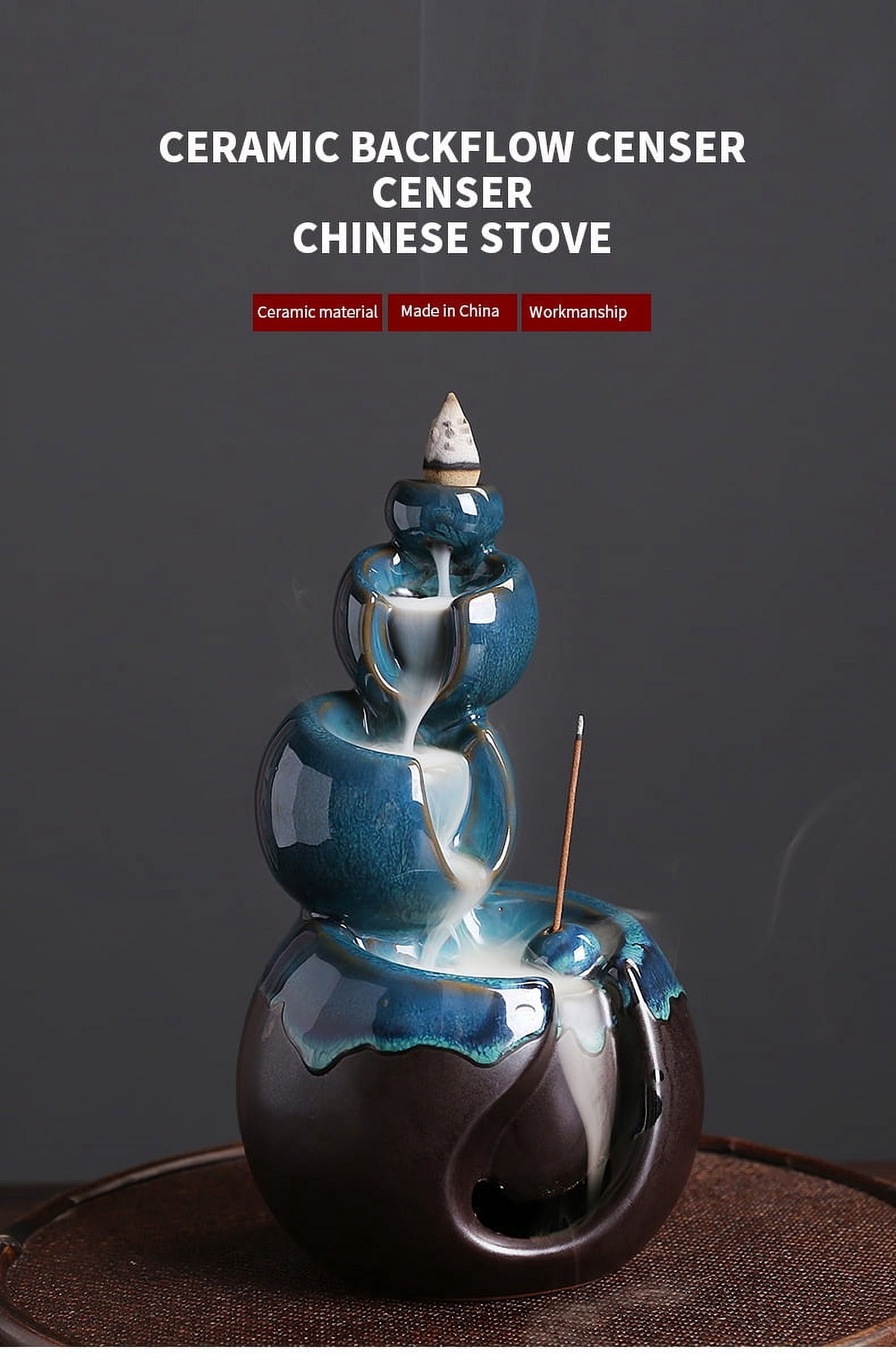 Waterfall Incense Cone Holder, Ceramic Backflow Incense Burner, Incense Burner Stand, Aromatherapy Decor Home Decor
