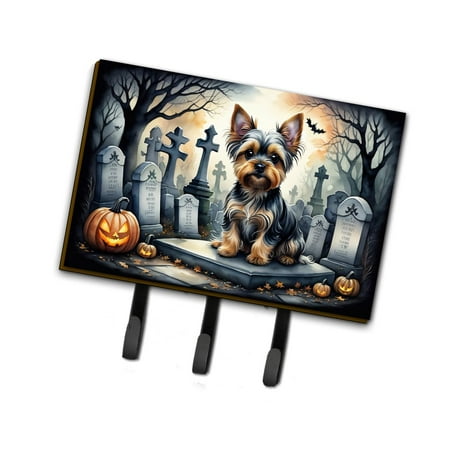 Yorkshire Terrier Spooky Halloween Leash or Key Holder 6 in x 9 in