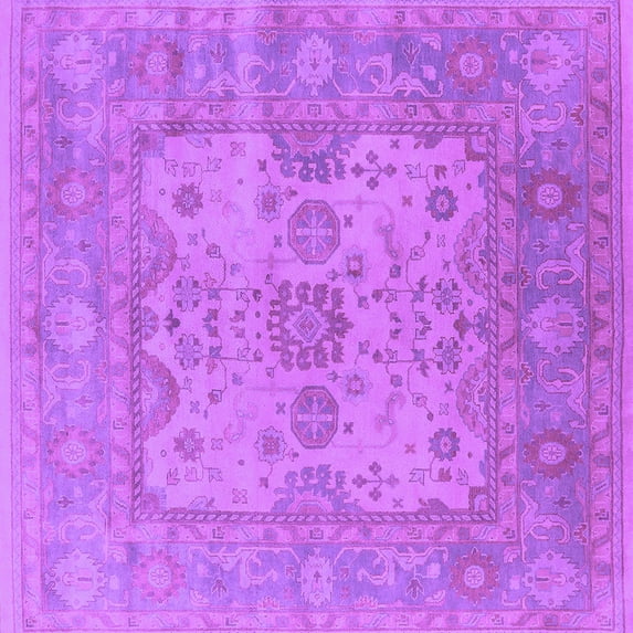 Ahgly Company Indoor Square Oriental Purple Industrial Area Rugs, 3' Square