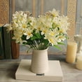 thumbnail image 6 of HEVIRGO Random colors 4 Bouquets Lovely Artificial Mini Lily Flower Bouquet Home Wedding Decor 24 Flowers on, 6 of 8