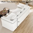 thumbnail image 5 of Wiilayok 86.7" 3 Seat & 62" Loveseat Luxury Velvet Sofa Set, Chesterfield Mid Century Modern Couches, Thick Backrest, Gold Stainless Trim, Beige Gold for Living Room Office, 5 of 9