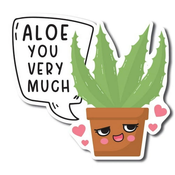 Magnet Me Up Aloe You Very Much Cute Funny Plant Succulent Magnet Decal, 5 inches, Heavy Duty Automotive Magnet For Car Truck SUV Or Any Other Magnetic Surface