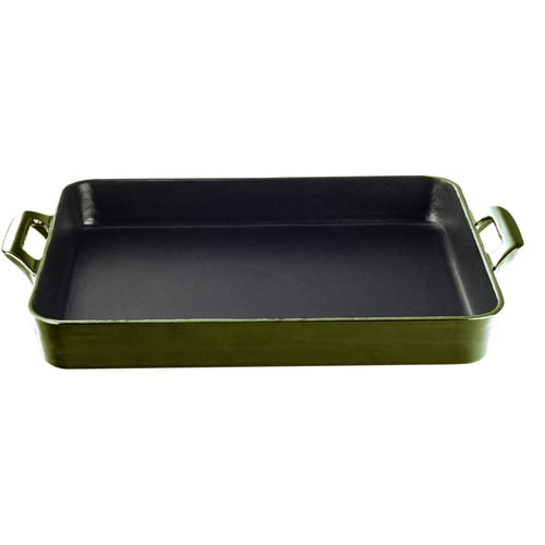 Black La Cuisine 3.9 Qt Enameled Cast Iron Deep Roasting Pan 
