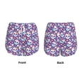thumbnail image 3 of Hirioo blue flower Skull colorful for Women's Double Layer Athletic Shorts High-Performance Gym Shorts with Inner Pocket, Elastic Waistband-Large, 3 of 7