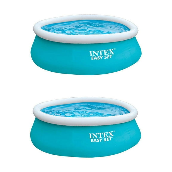 Intex 6ft x 20in Easy Set Inflatable Above Ground Swimming Pool, Blue (2 Pack)