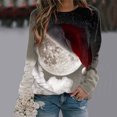 thumbnail image 2 of Chandail en Molleton de Noël pour Femmes Col Rond Pull Chaud Manches Longues Cardigan de Vacances Imprimé Mode Pull Mi-Long, 2 of 4