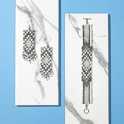 Cousin DIY Glass Seed Bead Bulk Pack, Black/White/Silver, 218g, 10000 Piece, Adult, AJM65022007