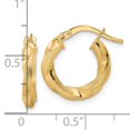 thumbnail image 2 of Finest Gold 14K Yellow Gold Brushed & Polished Twisted Hoop Earrings, 2 of 2