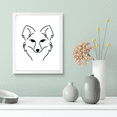 thumbnail image 2 of Designs ByLITA Fox Outlined version, 5 x 7 White Wall Print Animals (Framed) | Family Presents | Bedroom | Stylish Kindergarten Decor, 2 of 4