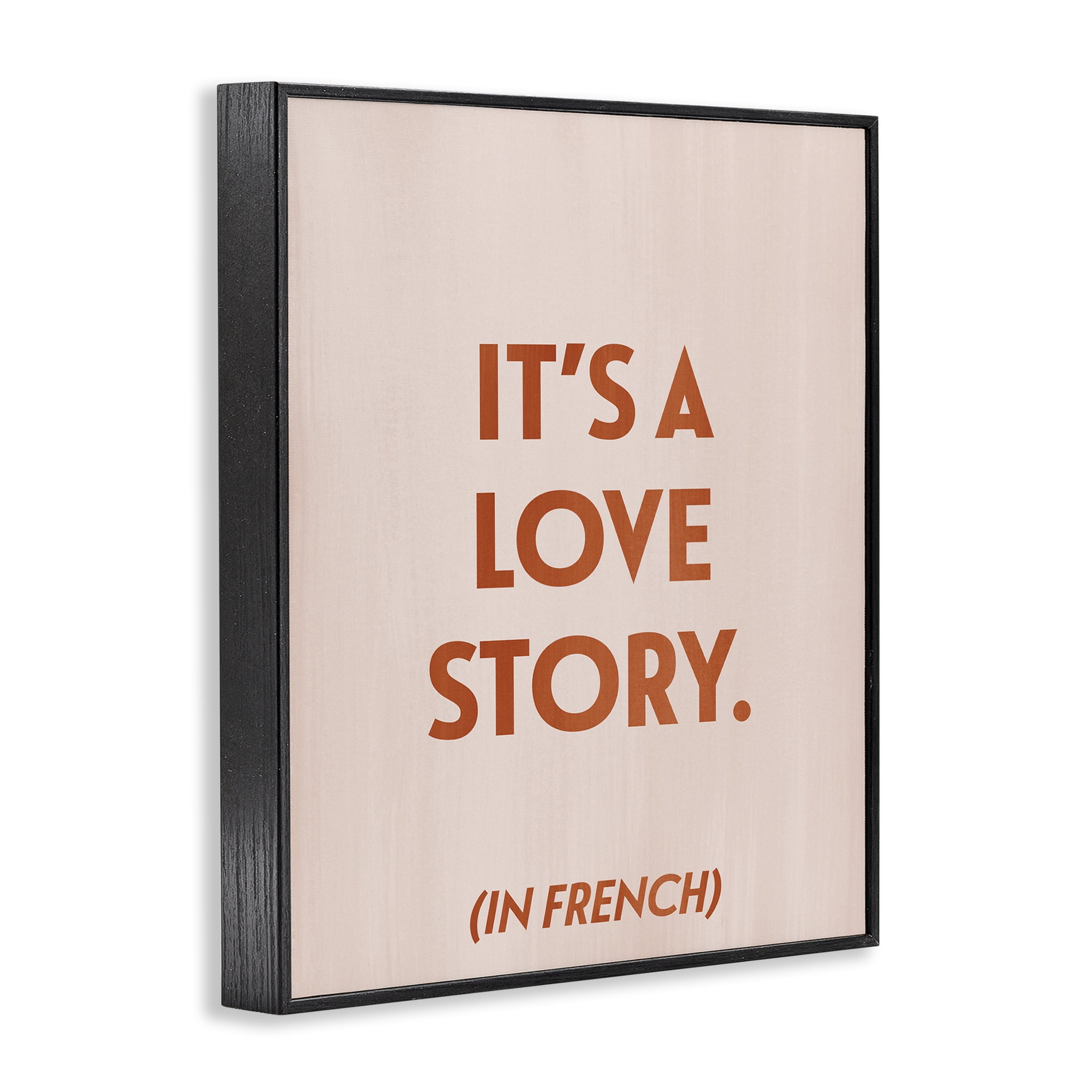 Stupell Industries Love Story In French Typography Painting Black Framed Art Print Wall Art, 24 x 30